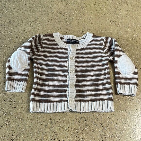 Wendy Bellissimo Baby Cotton Striped Cardigan Elbow Patches sz 6Mos - Picture 3 of 10